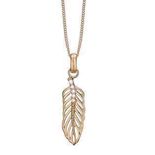 Christina Collect Gold Plated Large Topaz Feather Marguerite Pendant Model 680-G34